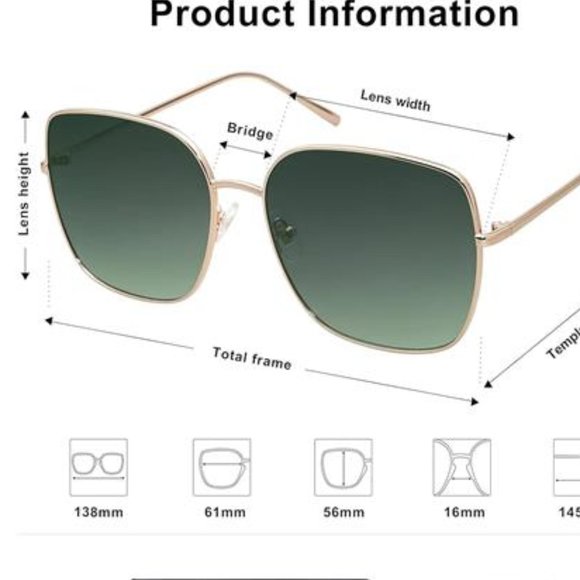 ??Oversized Square Metal Frame Sunglasses for Women Men Flat Mirrored Lens main image 5